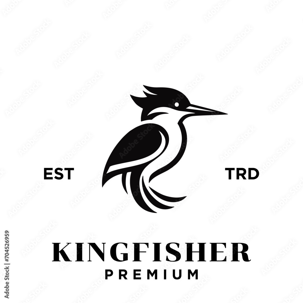 Fototapeta premium Kingfisher bird logo icon design illustration
