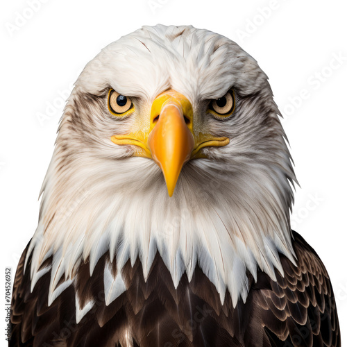 American bald eagle. Isolated on transparent background. AI generated.