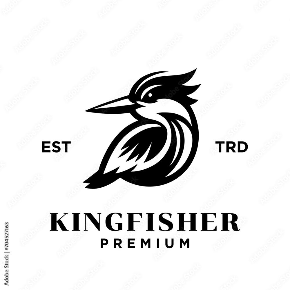 Fototapeta premium Kingfisher bird logo icon design illustration