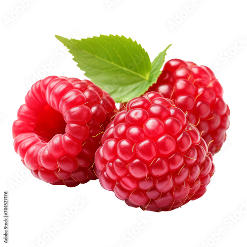 Raspberry. Isolated on transparent background. AI generated.