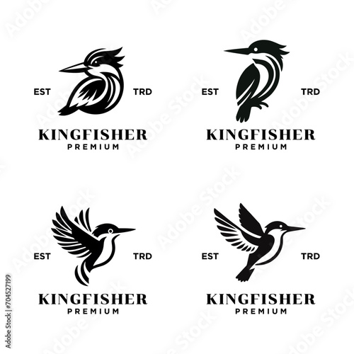 Kingfisher bird logo icon design illustration © JimzStd