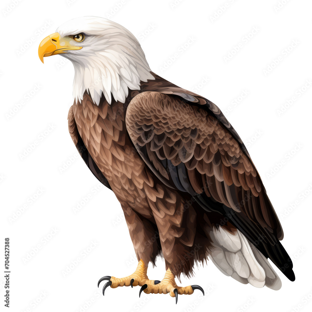 American bald eagle. Isolated on transparent background. AI generated. American bald eagle. Isolated on transparent background. AI generated.
