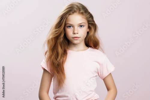 Sassy teenage girl model on a studio background.