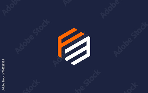 fm letters with hexagon logo icon design vector design template inspiration
