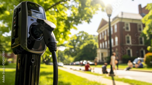 Future-Driven Campus Life: Electric Vehicle Charging Hub Amidst Studious Vibes