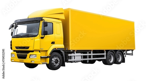 Box cargo truck on transparent background