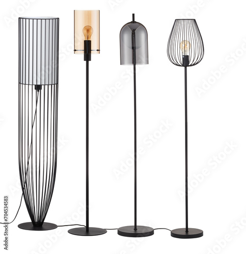 Decorative floor lamp cut out isolated transparent background photo