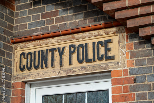 County Police Sandstone Sign in Thatcham Berkshire