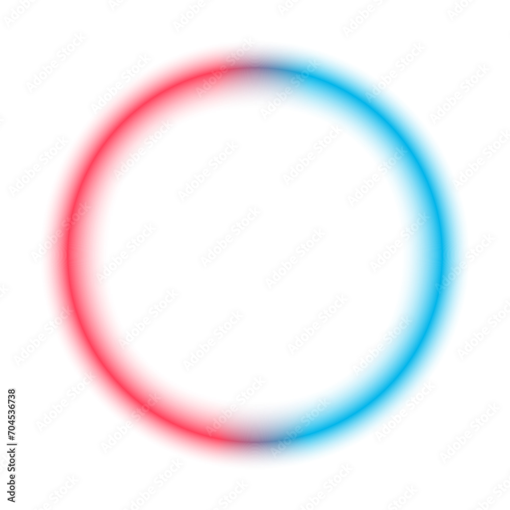 Circle neon blue red frame Circle neon blue red frame