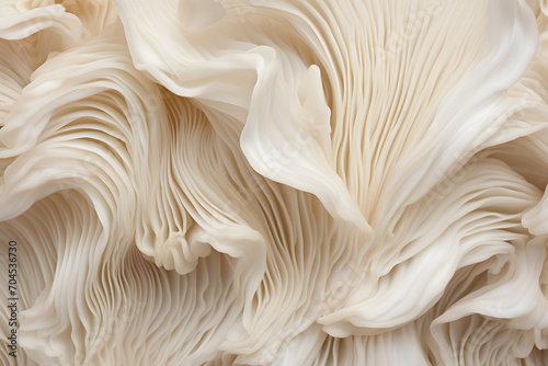 Underside of white oyster mushroom background photo