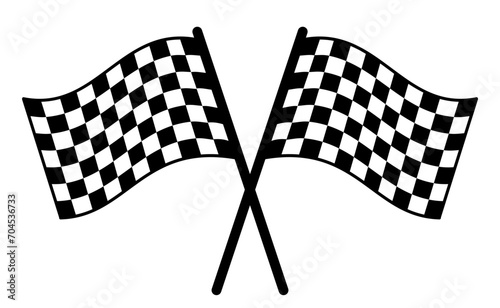 Checkered flag for car racing  two crossed sport racing flags - vector