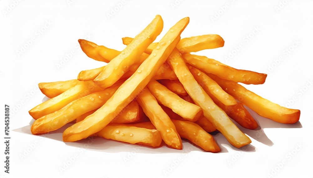 french fries on white background french fries on white background
