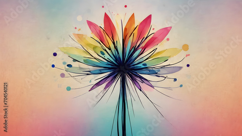 Futuristic creative abstract flower illustration as beauty innovation concept. AI generated image, ai.