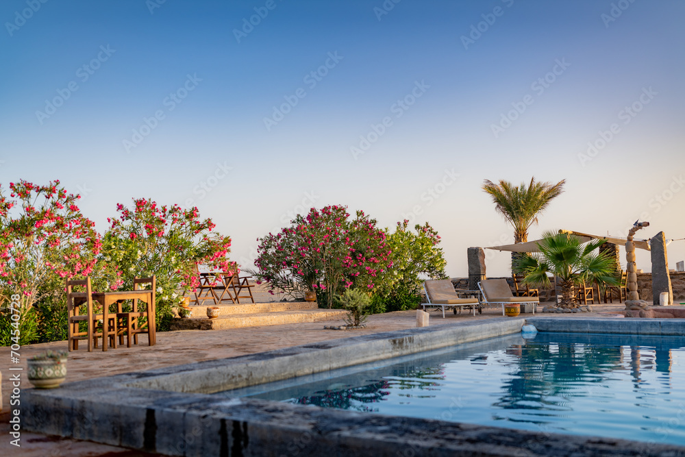 house with pool in the Moroccan desert