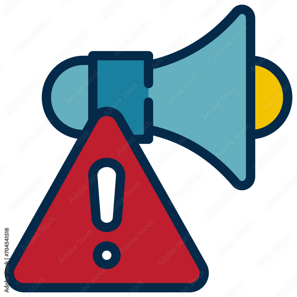 sound speaker warning caution exclamation horn filled outline sound speaker warning caution exclamation horn filled outline