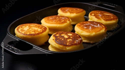 small pancakes in a pan generative ai