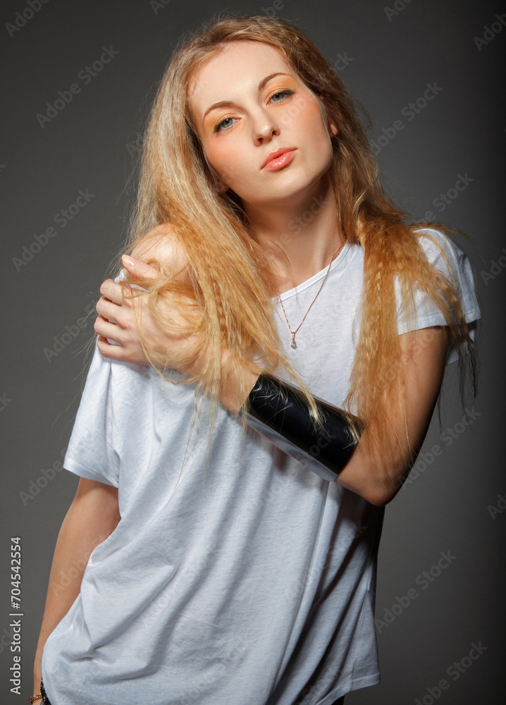 Portrait of the beauty young blond woman Portrait of the beauty young blond woman