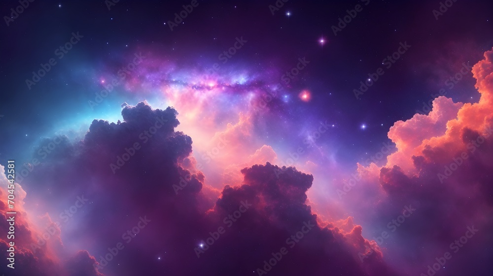 clouds and stars glowing  in the sky background image