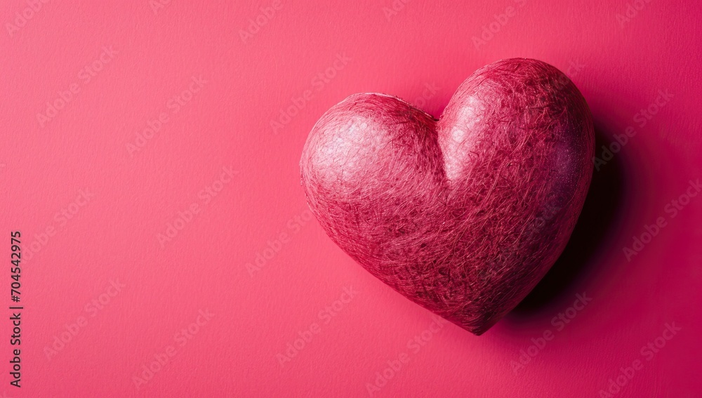 Red heart on a pink background. Valentine's day background with copy space. Red heart on a pink background. Valentine's day background with copy space.