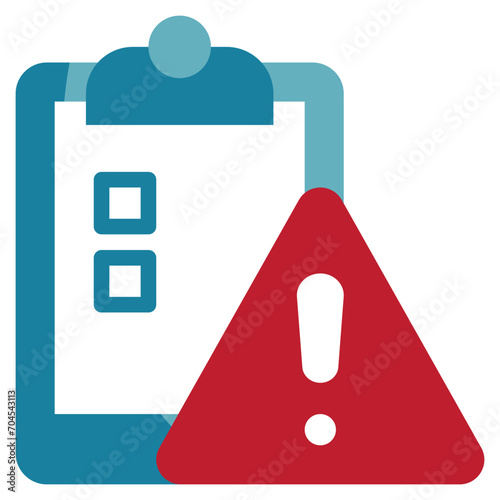 report check list caution warning exclamation flat style