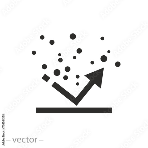 protect surface from sand icon, proof dust, resistant property, flat symbol - vector illustration