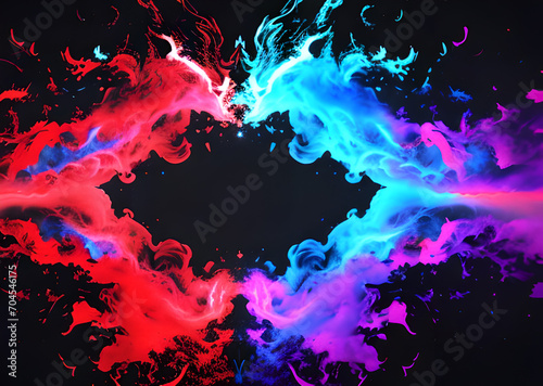 Fire sparkles on a black background Abstract police banner in red and blue Generative AI 
