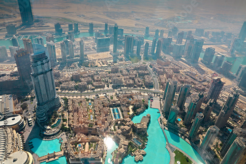 Aerial view from the height of Burj Khalifa, Dubai