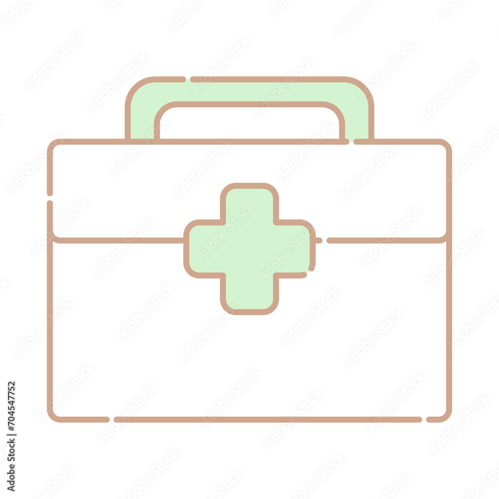 Obraz premium シンプルな緑の救急箱⭐︎PNG