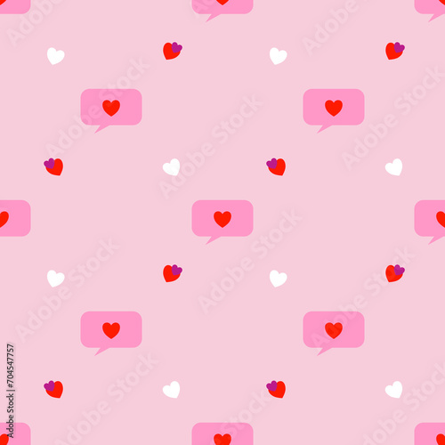 Love and valentine's seamless pattern. Valentine's Day seamless pattern in doodle style. Collection of valentines day backgrounds. Rainbow love made of cute little hearts