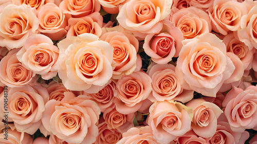 roses background in color of the year 2024 peach fuzz