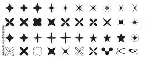 Star burst sticker vector set. Stars collection. Star icons. Starburst flower sale badge. Star blank label, stickers emblem. Shine symbol illustration. Sun ray frames, quality signs, sale icon