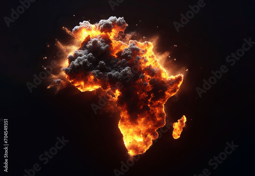 Climate Change Impact on Afrika Heat, Rising Temperatures Africa Extreme Illustration