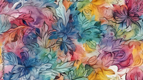  Abstract floral background elements for design. AI generated image. AI generated image
