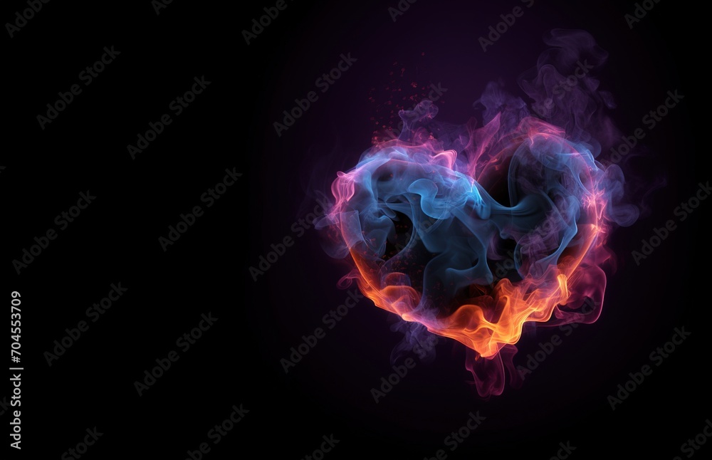 Heart made of fire background with copy space Heart made of fire background with copy space