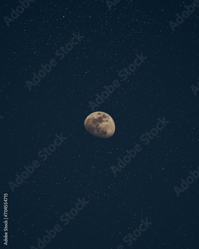 Minimalist moon with stars