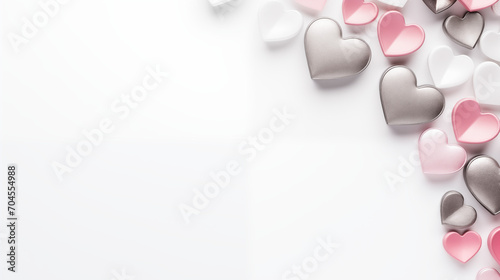 Romantic hearts for desktop background, invitation, card etc, empty copy space for additional images or text