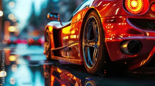 Mesmerizing sport car photography capturing motion blur, reflections, close up, and cinematic speed