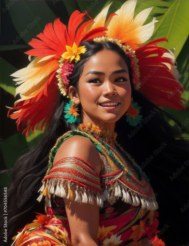 Wild Grace: Portrait of a Beautiful Tribal Girl Embracing her Cultural Elegance. generative ai. Wild Grace: Portrait of a Beautiful Tribal Girl Embracing her Cultural Elegance. generative ai.