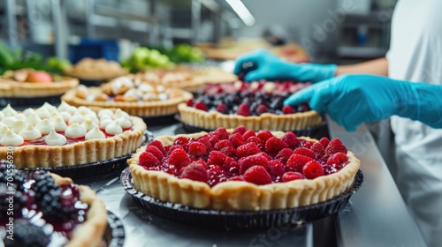 Production of bakery products at the plant using modern technologies, Pies with fruits, berries, apples.