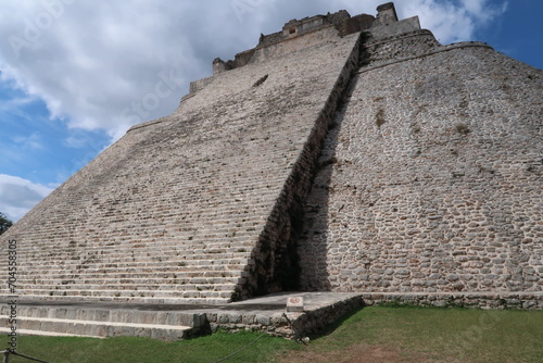 The majestic Pyramid of the Magician, Piramide del Advino at Uxmal, close to Merica, Mexico photo