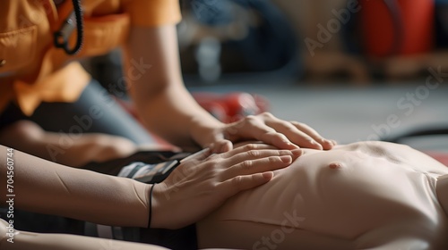 CPR Demonstration Lifesaving Steps in Focus © Logo Artist