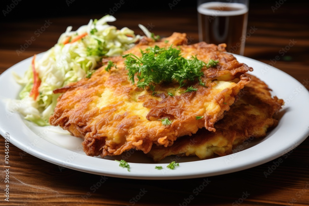 Cabbage Schnitzel on plate Cabbage Schnitzel on plate