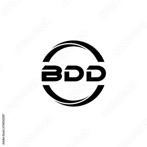 BDD letter logo design with white background in illustrator, cube logo, vector logo, modern alphabet font overlap style. calligraphy designs for logo, Poster, Invitation, etc.