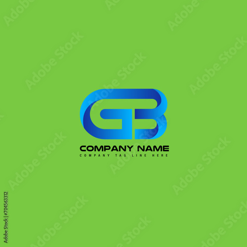 Letter G B 3D logo design