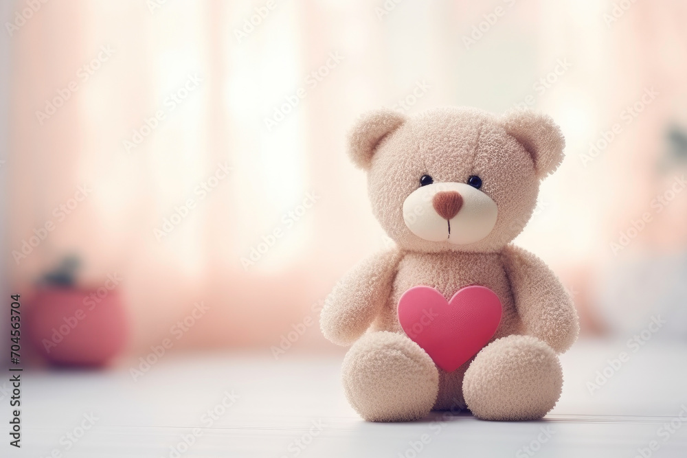 Cute Toy Bear Sharing Love Gesture Cute Toy Bear Sharing Love Gesture