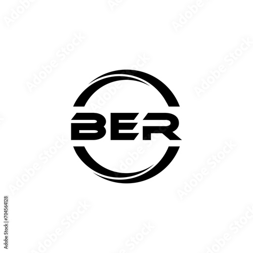 BER letter logo design with white background in illustrator, cube logo, vector logo, modern alphabet font overlap style. calligraphy designs for logo, Poster, Invitation, etc.