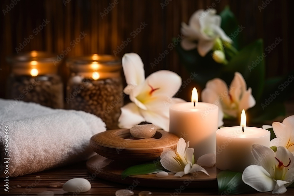 Serenity and Relaxation: Jacuzzi Escape with Candles