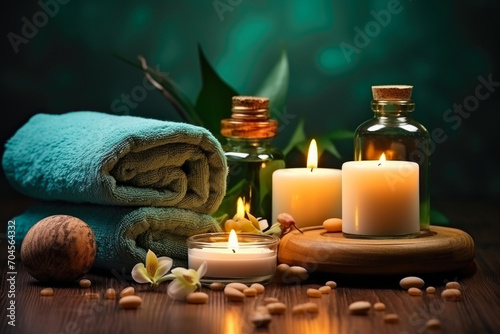 Tranquil Spa Retreat with Illuminated Candles