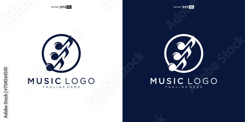music logo element for Sound recording studio, vocal course, composer, singer karaoke music logo design