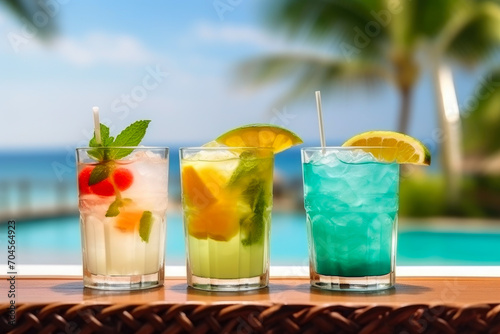 Crisp Focus on Beachfront Alcoholic Refreshments
